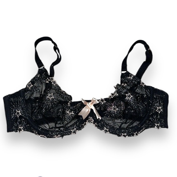 Agent Provocateur Kaylie Black Peach Stars Bra 36c